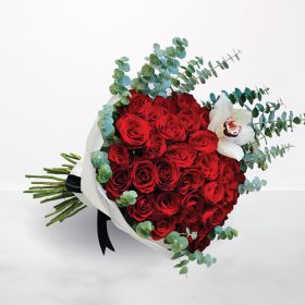 Love So Dear, white, red, rose, roses, cymbidium, bouquet, hand-bouquet, hand-tied-bouquet, saudi, ksa, delivery, online, sameday, same-day, flowers, flora, flow, floral, florist, saudi-florist, online-flowers-ksa, flowers-online, Riyadh-flowers, fresh-fl