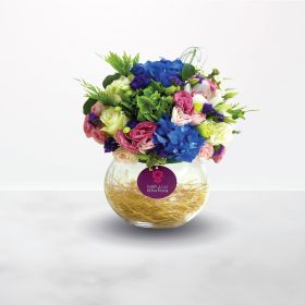 Birthday, Thank You, Get Well, Miss You, Best Wishes, Eid Al-Fitr, Teacher's Day, father's day, pink, green, white, blue, vase, for her, female, Missing you, for him, male, unisex, Hydrangea, Rose, Eustoma, saudi, ksa, riyadh, jeddah, delivery, online, sa