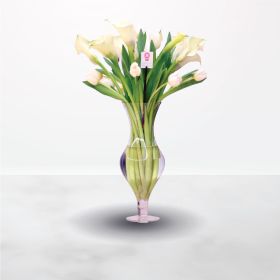 Housewarming, New-Baby, Thank-You, Get-Well, Wedding, Best-Wishes, teacher's-day, Father's-day, father, teacher, baby, new-born, eid, adha, eid-al-adha, Tulip, Calla, vase, white, Afri Cala Passion, saudi, ksa, delivery, online, sameday, same-day, flowers