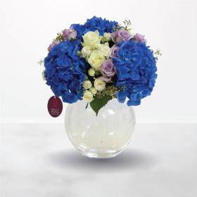 Best Wishes, New born, new baby, congratulation, baby, blue, purple, white, vase, for him, male, royal blue, hydrangea, rose, father, fathers-day, father's-day, miss-you, saudi, ksa, delivery, online, sameday, same-day, flowers, flora, flow, floral, flori