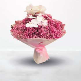 Gentle Breeze, pink, white, hand, bouquet, hand bouquet, flower, flowers, ksa, saudi, riyadh, delivery, same day, same-day, for her, female, Best Wishes, Birthday, Congratulations, Engagement, Graduation, Miss You, Mother's Day, New Baby, mother, congrat,
