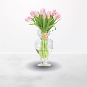 Pretty Pink, tulip, pink, vase, for her, female, Birthday, New Baby, Graduation, Miss You, Congratulations, Best Wishes, Engagement, Mother's Day, Teacher's Day, mother, saudi, ksa, riyadh, jeddah, delivery, online, sameday, same-day, flowers, flora, flow