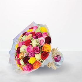 50-roses, Birthday, Housewarming, Graduation, Thank-You, Congratulations, Best Wishes, Mother's Day, Teacher's Day, rose, mix, hand, hand-bouquet, for him, for her, unisex, male, female, white, red, pink, yellow, purple, orange, mother, back-to-school, fl