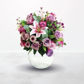 Birthday, Anniversary, Thank You, Get Well, Miss You, Best Wishes, Engagement, Love Collection, Teacher Day, Father Day, purple, vase, unisex, for him, for her, rose, chrysanthemum, lily, lilies, Bond Forever, female, male, mother, mother's day, flowers, 