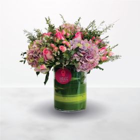 Birthday, Anniversary, Housewarming, New Baby, Graduation, Thank You, Miss You, Wedding, Congratulation, Best Wishes, Engagement, Love Collection, Mother Day, Teacher Day, pink, hydrangea, rose, for her, female, vase, Your Sweet Smile, saudi, ksa, riyadh,
