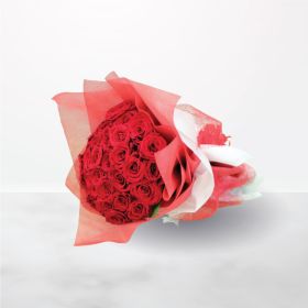 Pure Love Roses, red, rose, for him, for her, male, female, unisex, hand, hand bouquet, Anniversary, Love Collection, Miss You, Valentine Day, love, valentine, lover, fiance, wife, saudi, ksa, riyadh, jeddah, delivery, online, sameday, same-day, flowers, 