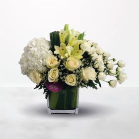 White Sky, Congratulations, New born, Housewarming, Engagement, Anniversary, Miss you, Best wishes, Thank you, Get well soon, Mother's day, Father's day, Wedding, white, vase, for him, for her, male, female, unisex, rose, lily, lilies, hydrangea, mother, 
