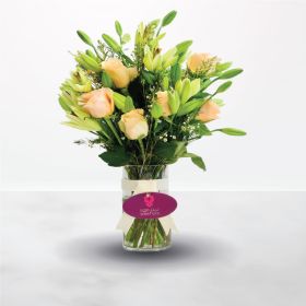 Housewarming, Thank You, Get Well, Miss You, Best Wishes, Mother's Day, Teacher's Day, Father's Day, Token of Love, rose, lilies, lily, peach, orange, white, vase, for him, for her, unisex, male, female, mother, Eid Al-Adha, adha, eid, ksa, delivery, onli