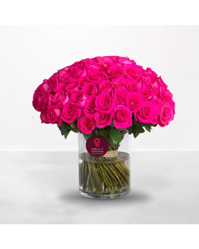 Bouquet Basket Rose Fushia Chezal-Benoit Composition Of Fuchsia