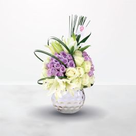 Sweet Moments - Purple & White Flowers in Vase
